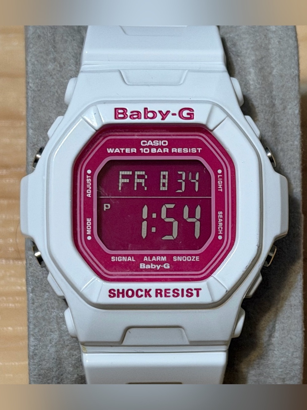 Casio Baby-G G-Shock BG-5601-7D White Pink Square Women’s Digital Watch BG-5601